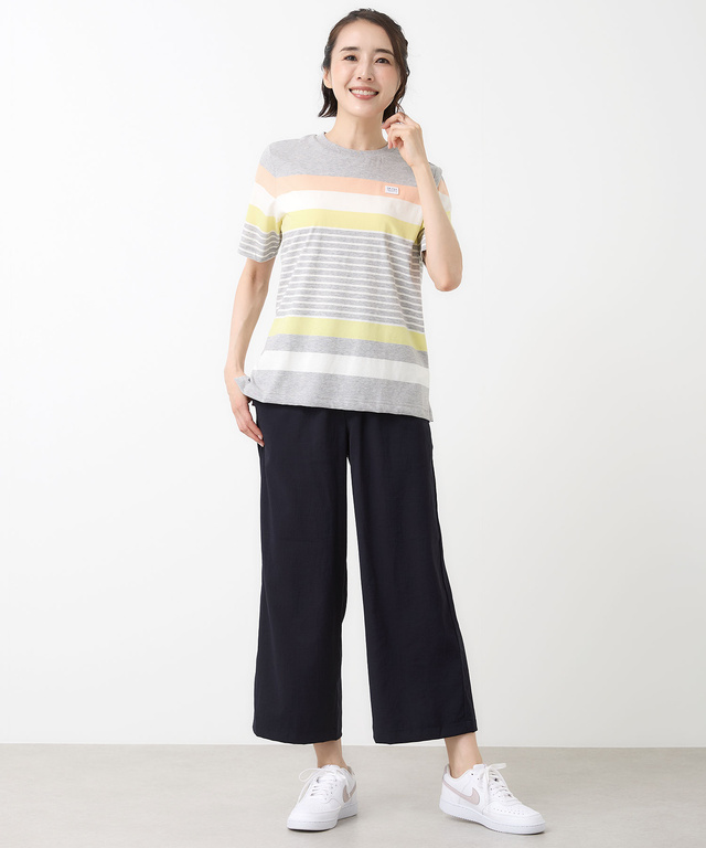 スノーコットン 天竺 パネルボーダー Tシャツ【接触冷感】