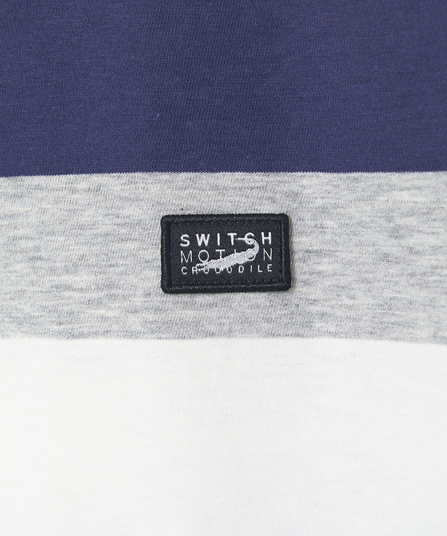 スノーコットン 天竺 パネルボーダー Tシャツ【接触冷感】