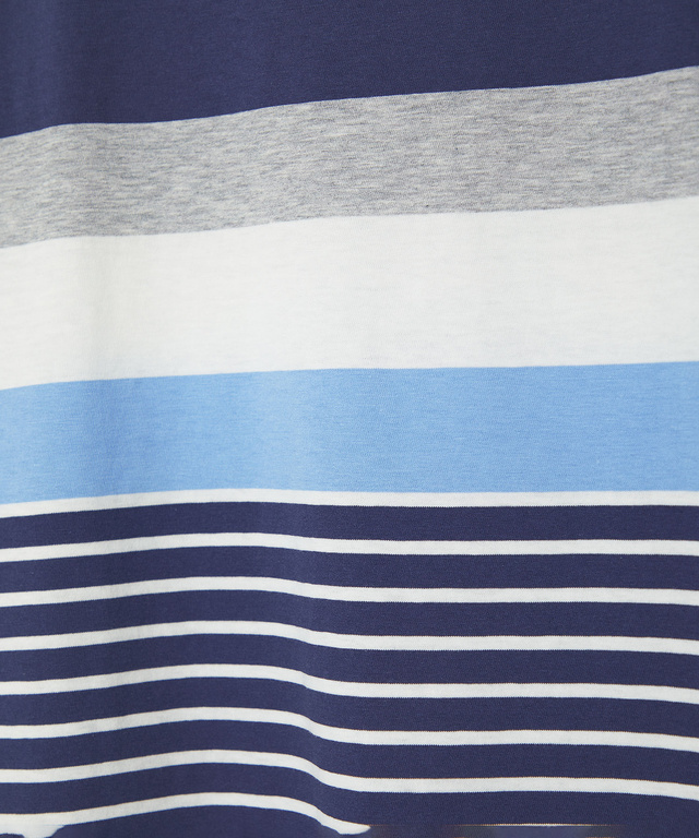 スノーコットン 天竺 パネルボーダー Tシャツ【接触冷感】