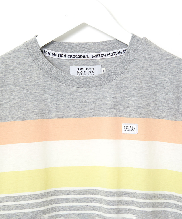 スノーコットン 天竺 パネルボーダー Tシャツ【接触冷感】