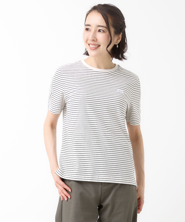 スノーコットン 天竺 ボーダー Tシャツ【接触冷感】