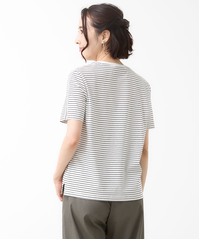 スノーコットン 天竺 ボーダー Tシャツ【接触冷感】