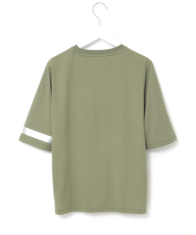 シャドーボーダー天竺 袖ライン Tシャツ