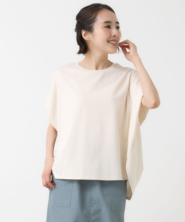 プレーティング天竺 ドルマンスリーブ Tシャツ【接触冷感】