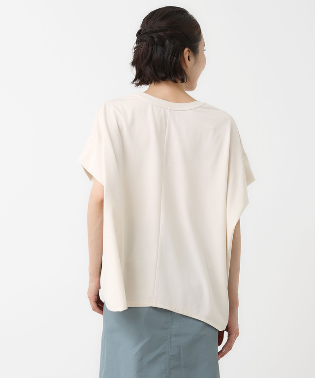 プレーティング天竺 ドルマンスリーブ Tシャツ【接触冷感】