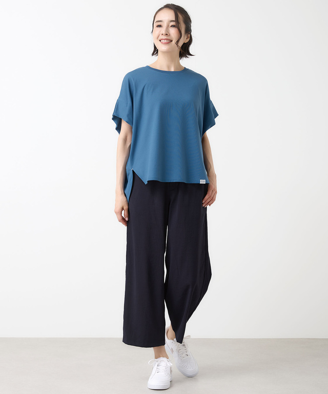 プレーティング天竺 ドルマンスリーブ Tシャツ【接触冷感】