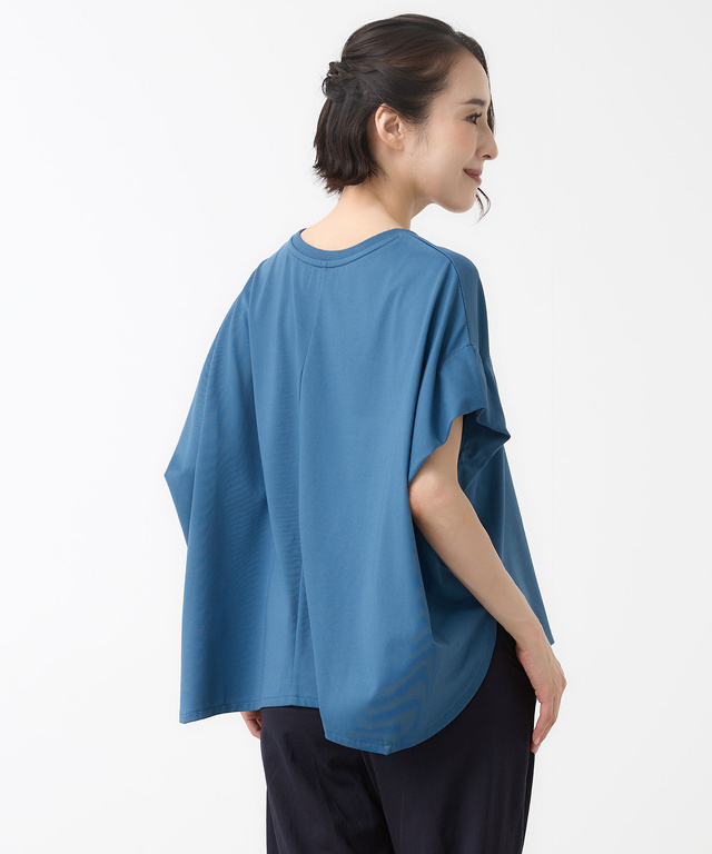 プレーティング天竺 ドルマンスリーブ Tシャツ【接触冷感】