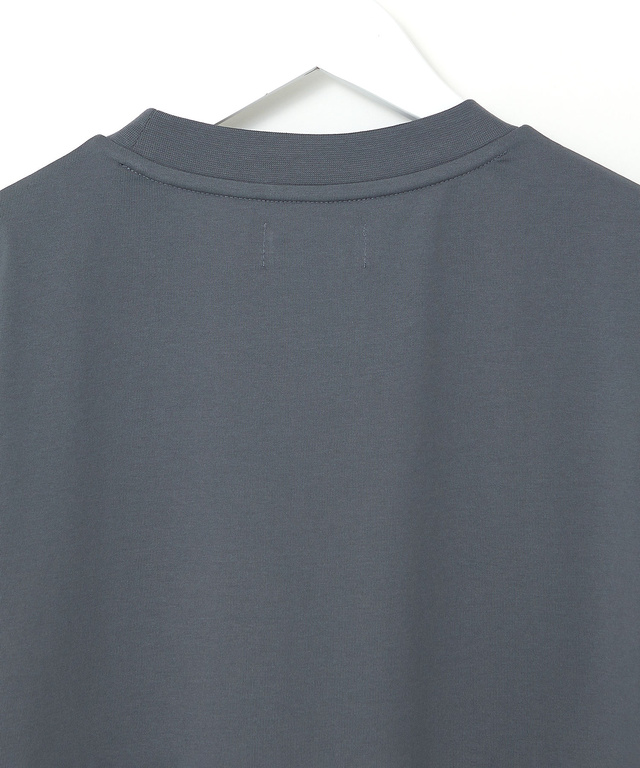 プレーティング天竺 裾ギャザー Tシャツ【接触冷感】