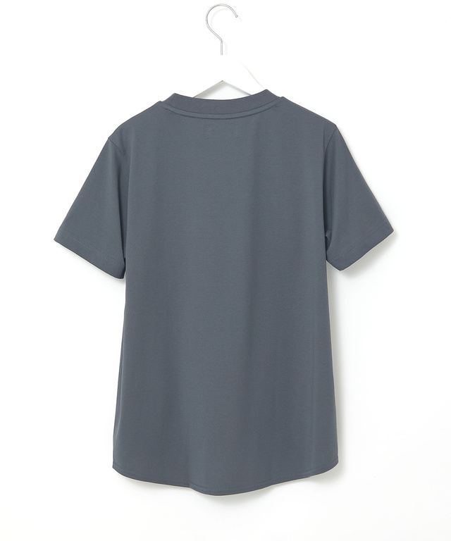プレーティング天竺 裾ギャザー Tシャツ【接触冷感】