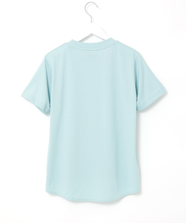プレーティング天竺 裾ギャザー Tシャツ【接触冷感】