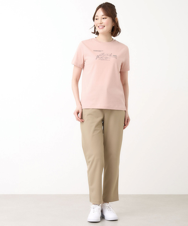 プレーティング天竺 モチーフプリント Tシャツ【吸汗速乾】