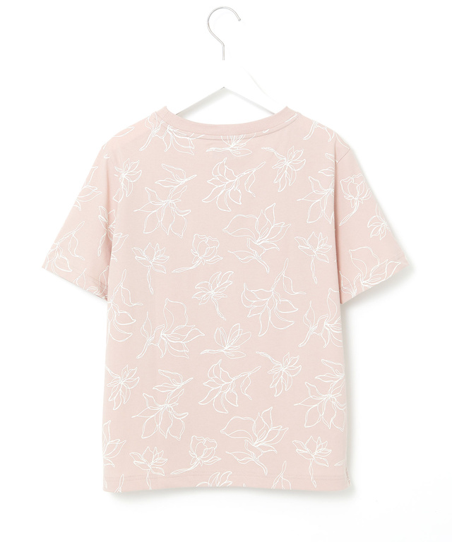 プレーティング天竺 花柄プリント Tシャツ【吸汗速乾】