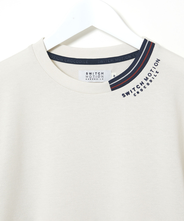 鹿の子編み  ボーダー配色 7分袖Tシャツ