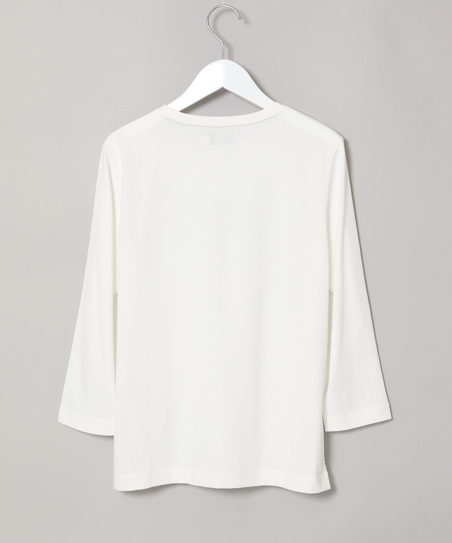 プレーティング天竺 ルーフモチーフ 七分袖 Tシャツ