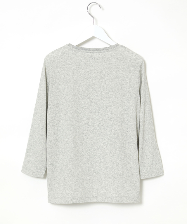 プレーティング天竺 ルーフモチーフ 七分袖 Tシャツ