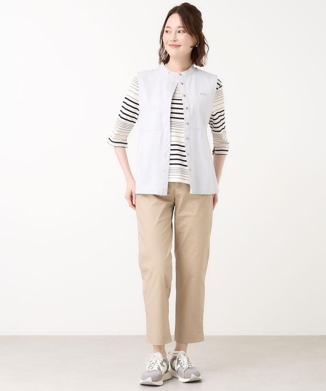 天竺 ウエスト切替 ジレ 【吸汗速乾】【シワになりにくい】