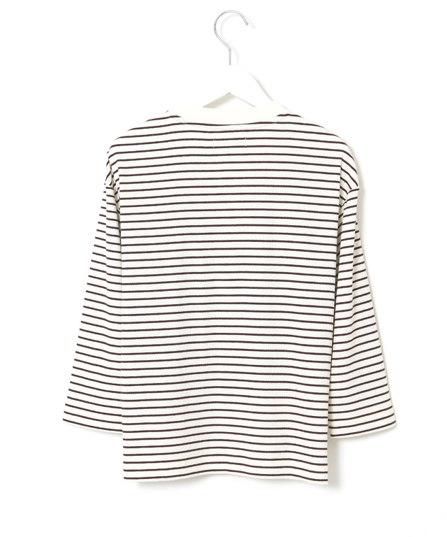 テレコボーダー ヘンリーネック 7分袖 Tシャツ