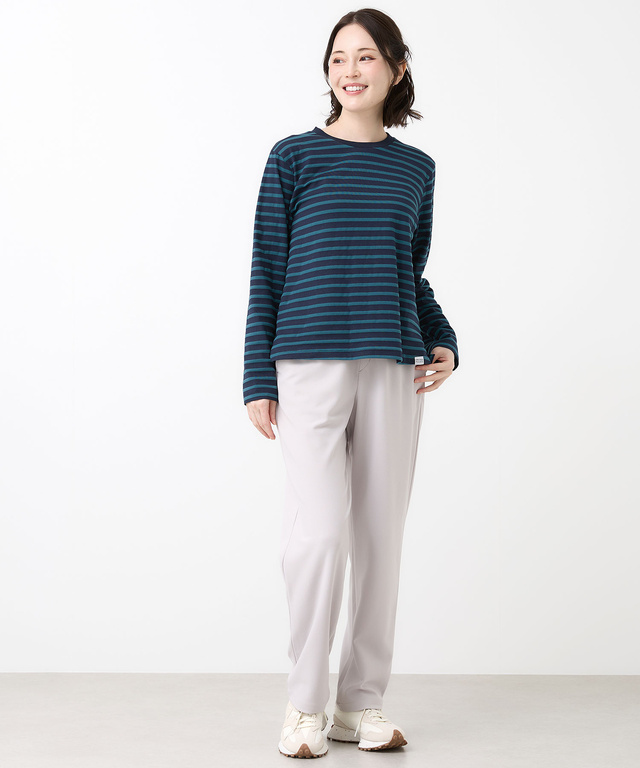 天竺 メランジボーダー クルーネックTシャツ