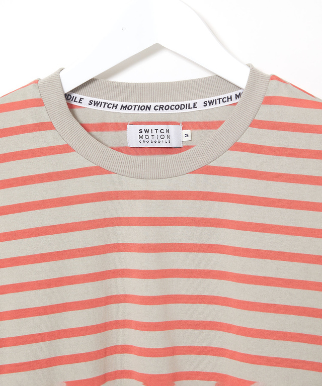 天竺 メランジボーダー クルーネックTシャツ