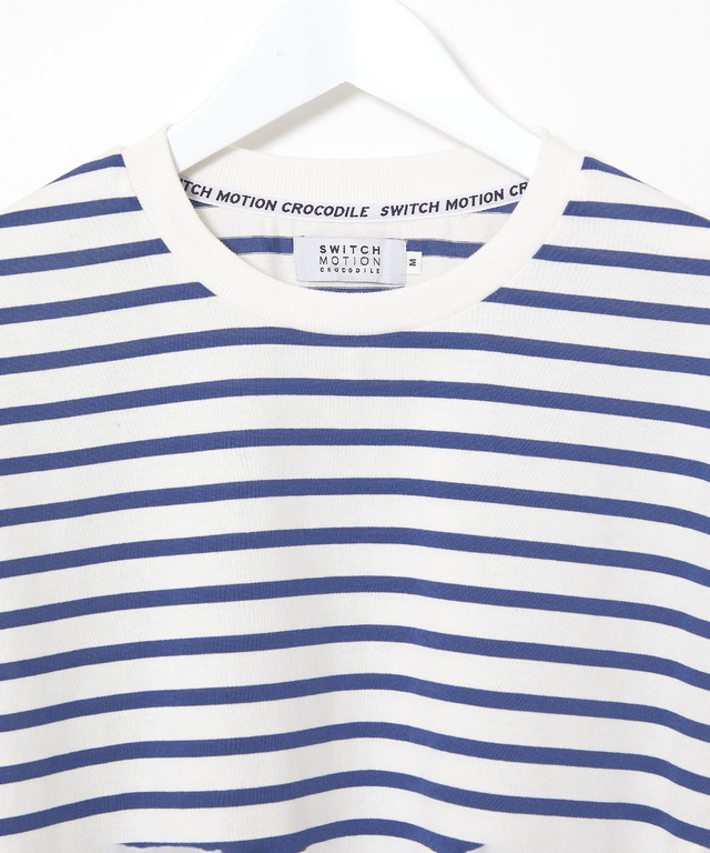 天竺 メランジボーダー クルーネックTシャツ