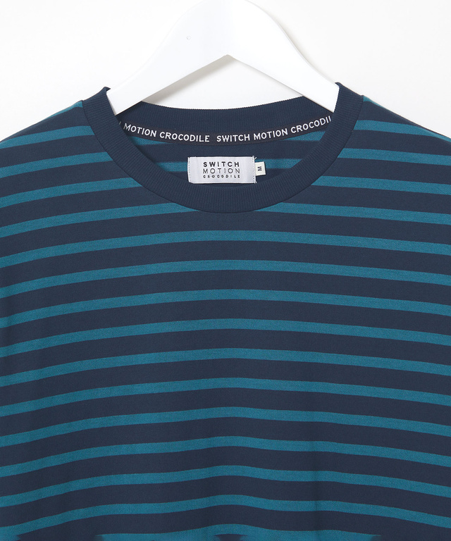 天竺 メランジボーダー クルーネックTシャツ