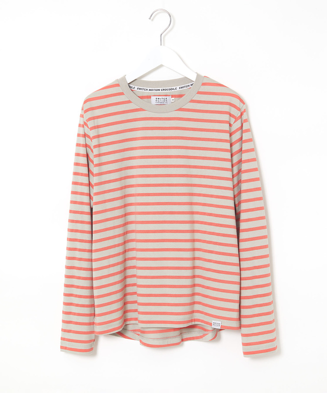 天竺 メランジボーダー クルーネックTシャツ