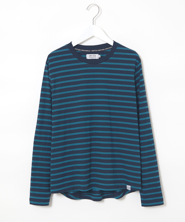 天竺 メランジボーダー クルーネックTシャツ