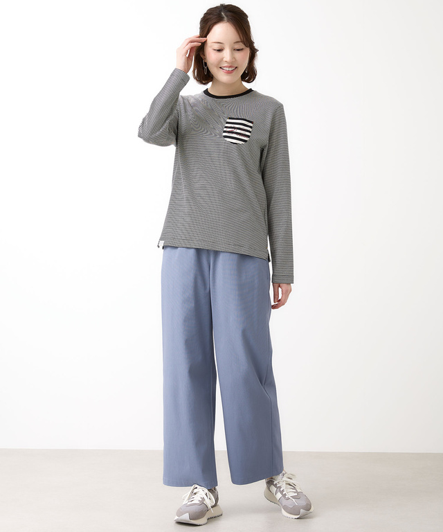 ボーダー柄 長袖Tシャツ【ウガンダオーガニックコットン】