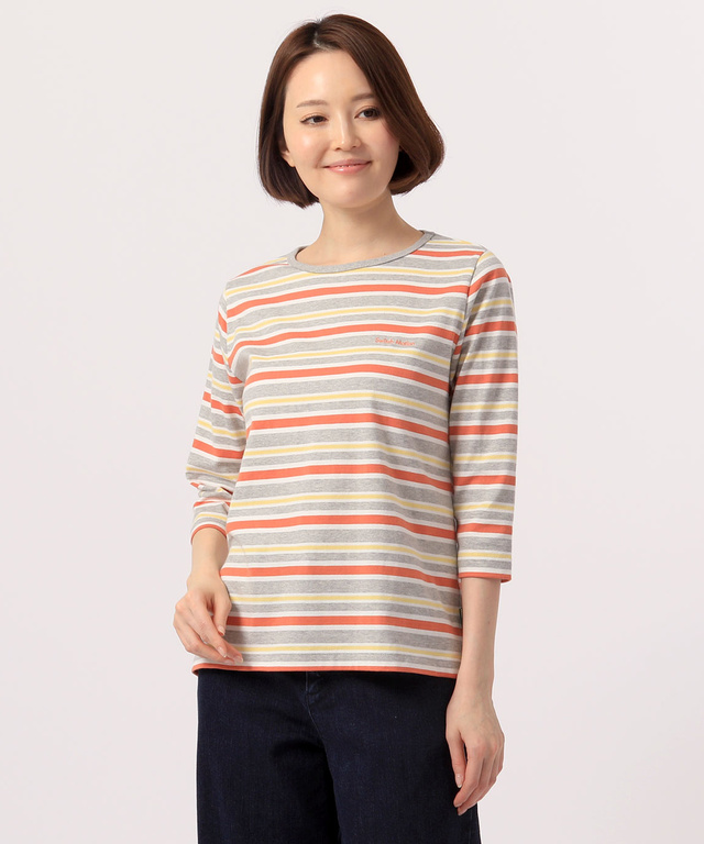 ボーダー7分袖Tシャツ