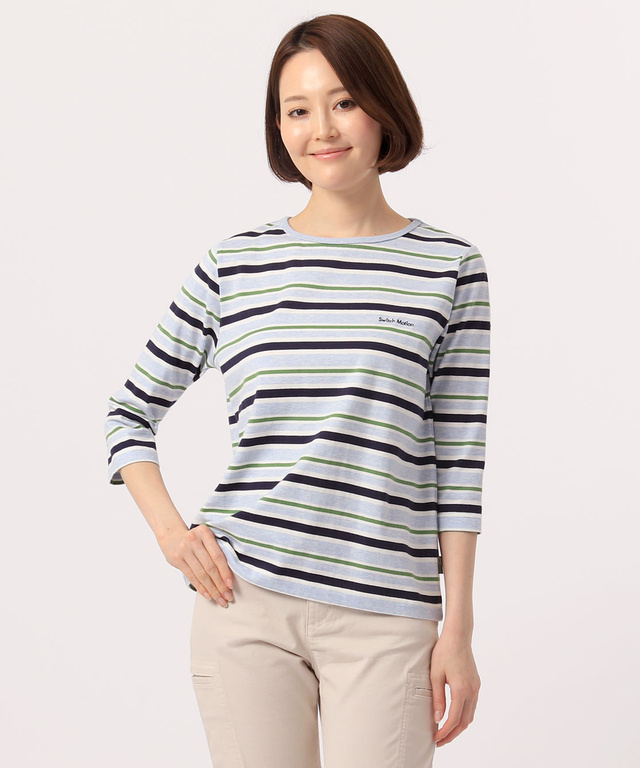 ボーダー7分袖Tシャツ