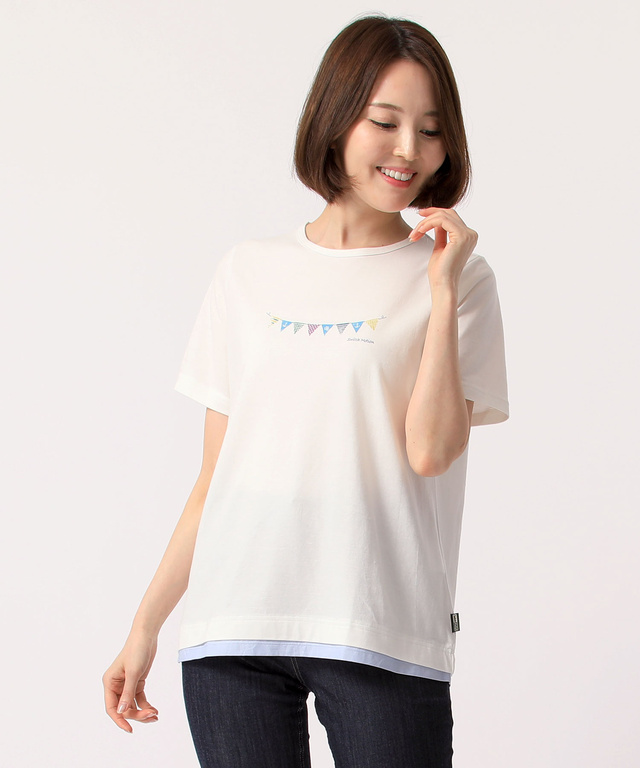 フラッグモチーフプリントTシャツ