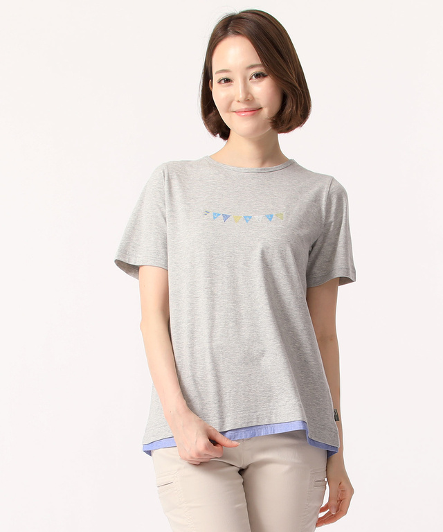 フラッグモチーフプリントTシャツ