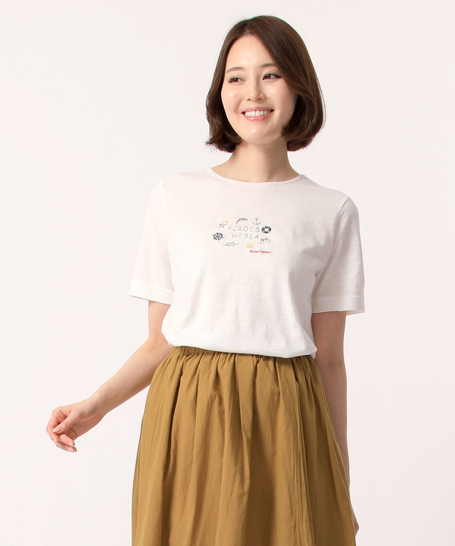 マリン刺繍Tシャツ