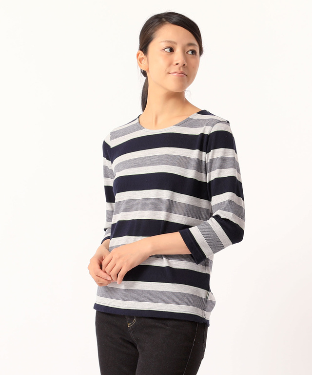 レースジャガードクルーネックTシャツ
