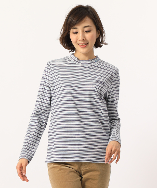ボーダーチビハイネックTシャツ