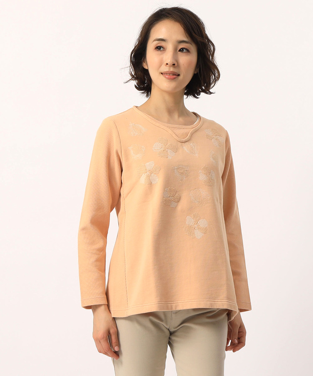 スウィッチモーション 刺繍クルーネックTシャツ