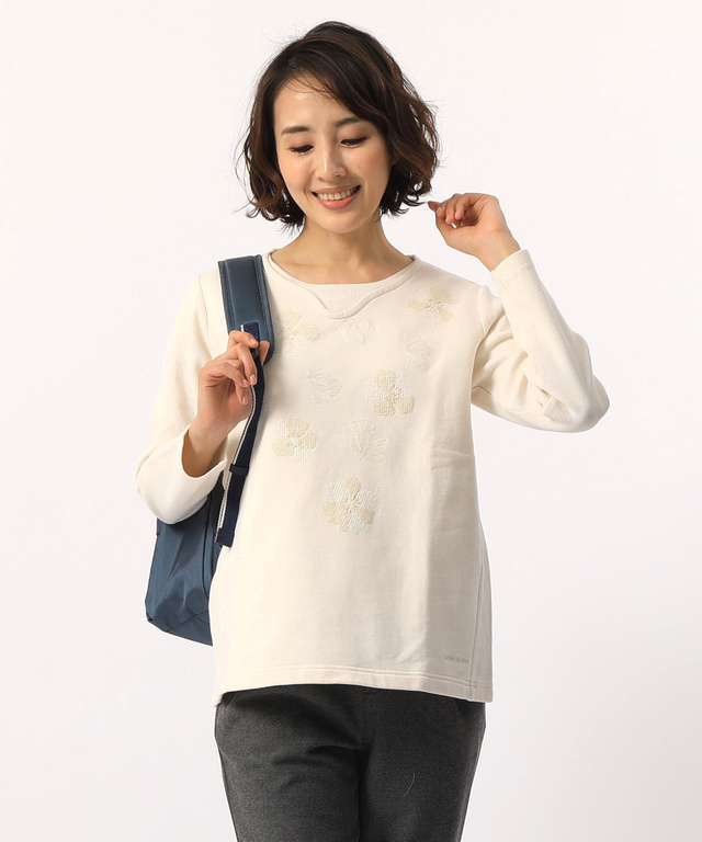 スウィッチモーション 刺繍クルーネックTシャツ