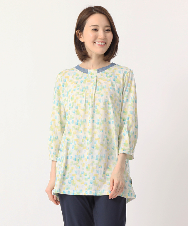 ドロッププリントTシャツ【UVカット】