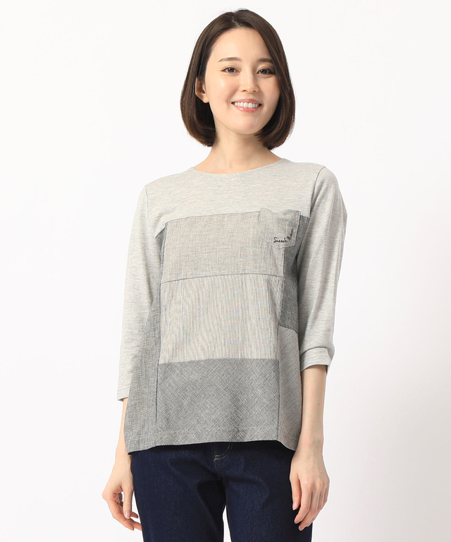 切り替えクルーネックTシャツ