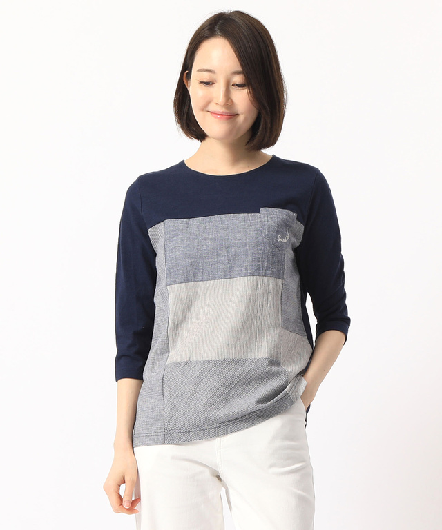 切り替えクルーネックTシャツ