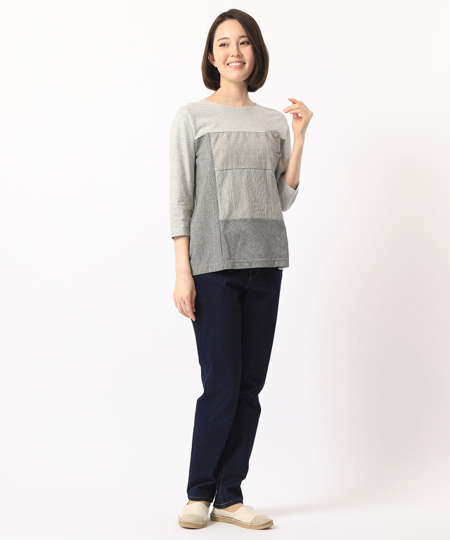 切り替えクルーネックTシャツ