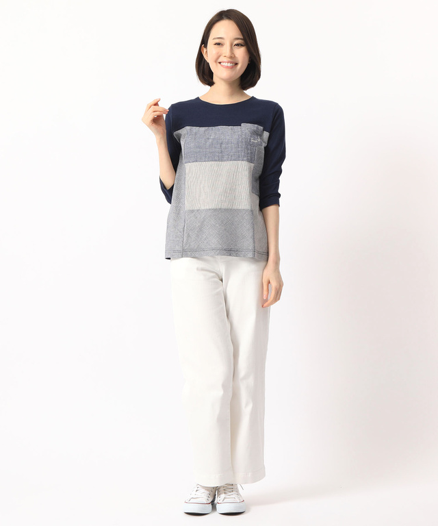 切り替えクルーネックTシャツ