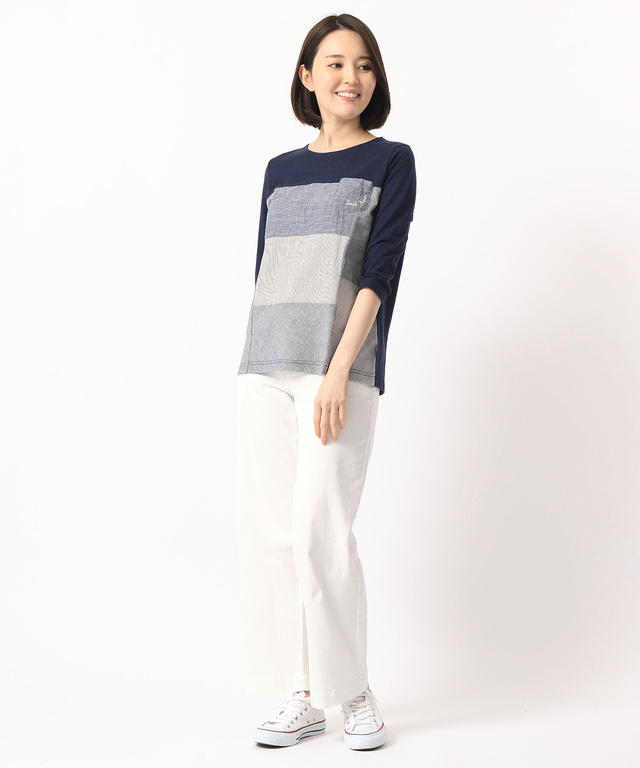 切り替えクルーネックTシャツ