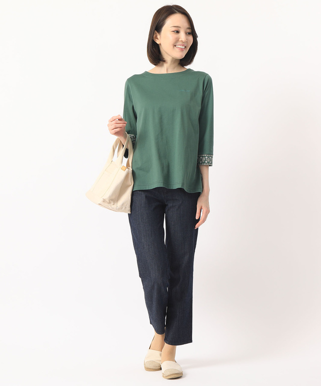袖口刺繍Tシャツ