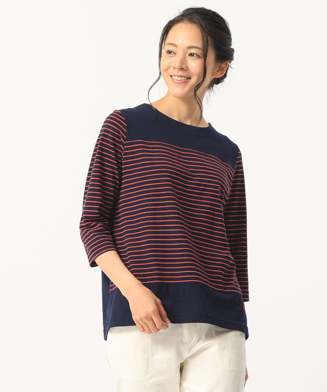 切り替えボーダーTシャツ【UVカット】