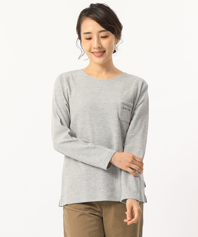 ワッフルクルーネックTシャツ