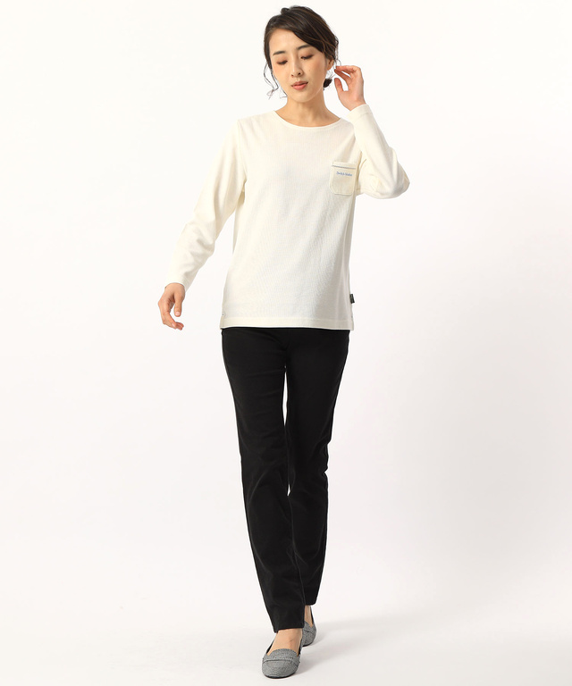 ワッフルクルーネックTシャツ