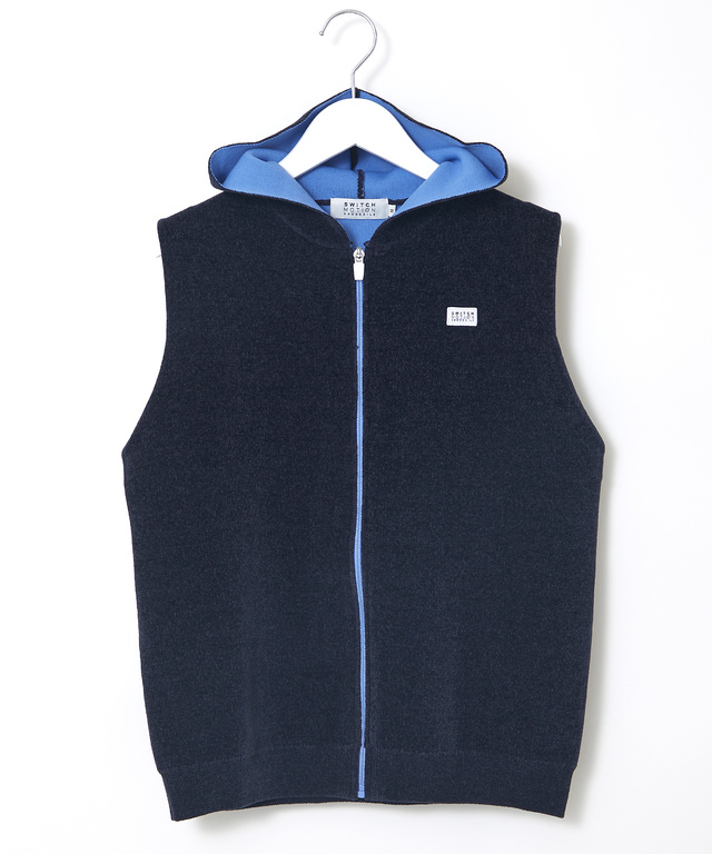 フリース風 ロゴワッペン ニットベスト