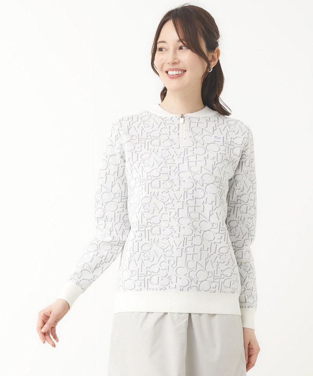 モノグラム ハーフジップ ニット