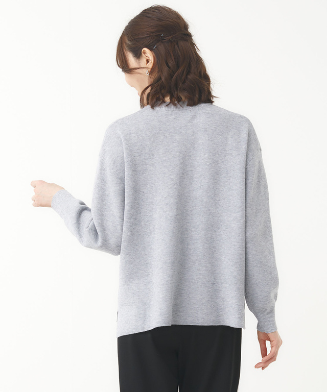 ロゴワッペン クルーネック ニット【手洗いOK】